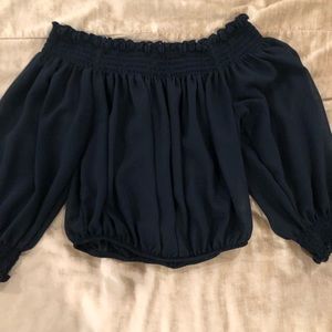 Off the shoulder crop top blouse